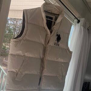 U.S. Polo Assn. White Puffer Vest